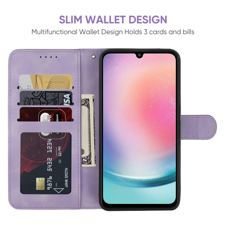 For Samsung Galaxy A24 4G Skin Feel Geometric Lines Leather Phone Case