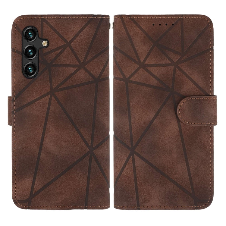 For Samsung Galaxy A24 4G Skin Feel Geometric Lines Leather Phone Case