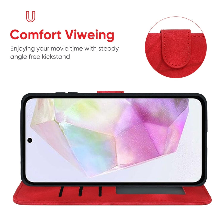 For Samsung Galaxy A35 5G Skin Feel Geometric Lines Leather Phone Case