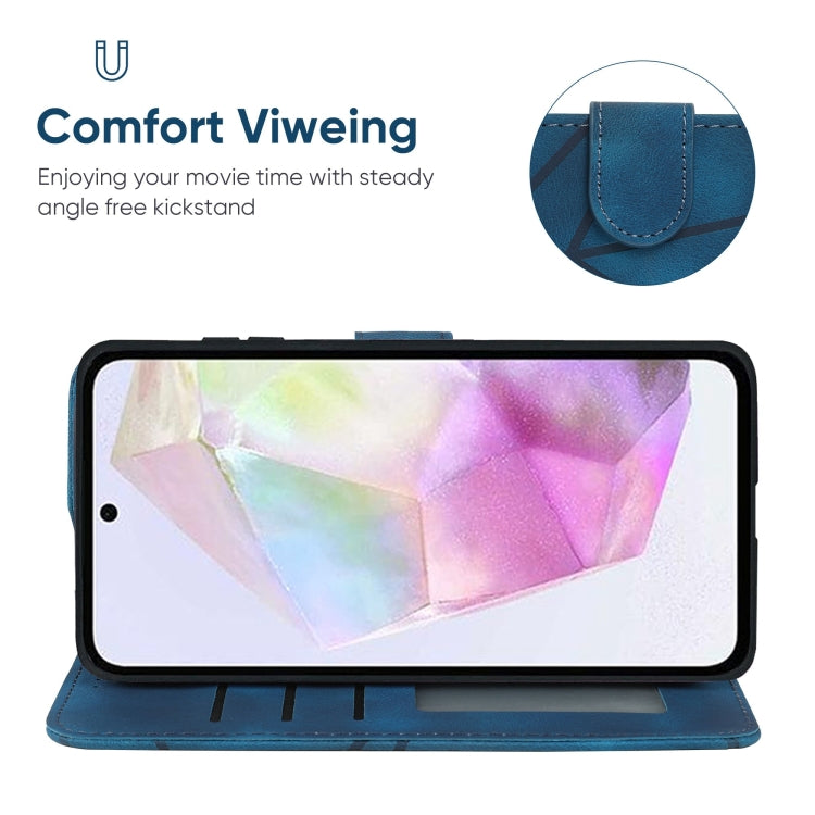 For Samsung Galaxy A35 5G Skin Feel Geometric Lines Leather Phone Case