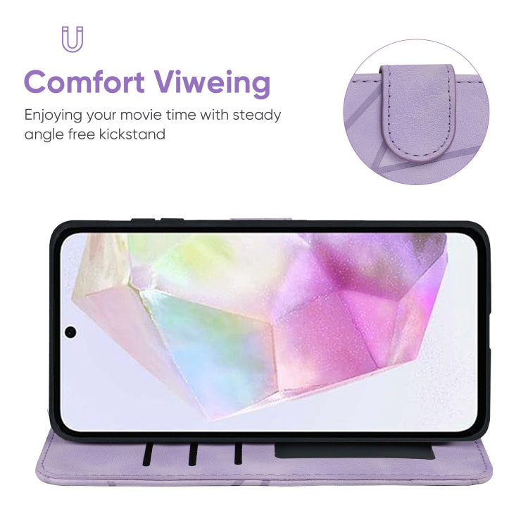 For Samsung Galaxy A35 5G Skin Feel Geometric Lines Leather Phone Case