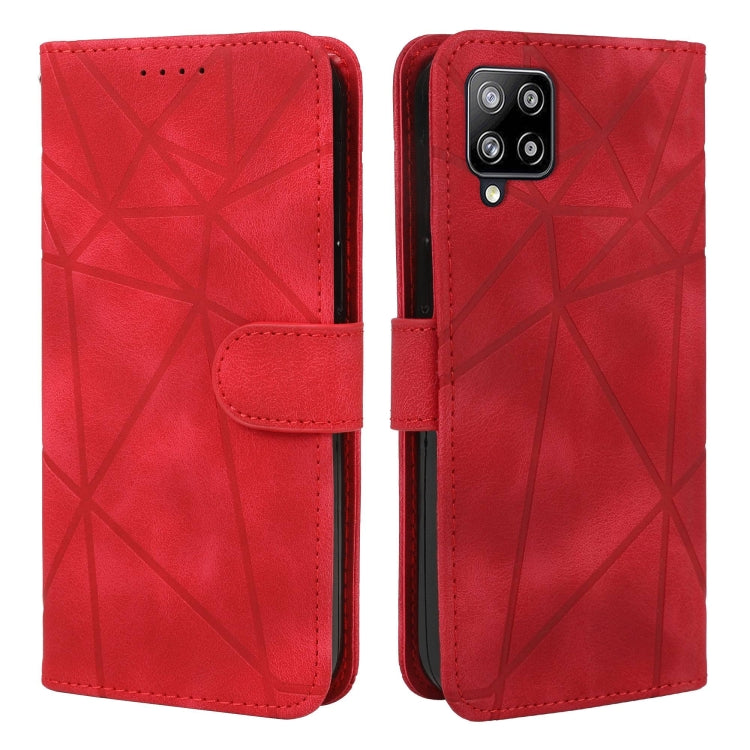 For Samsung Galaxy A42 5G Skin Feel Geometric Lines Leather Phone Case