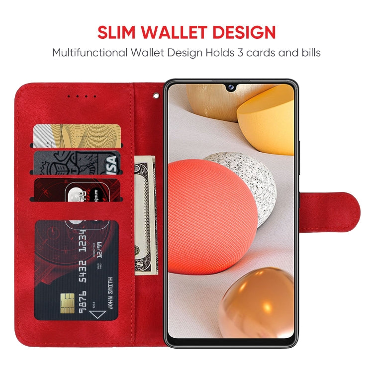For Samsung Galaxy A42 5G Skin Feel Geometric Lines Leather Phone Case