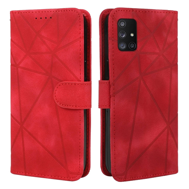 For Samsung Galaxy A51 5G Skin Feel Geometric Lines Leather Phone Case