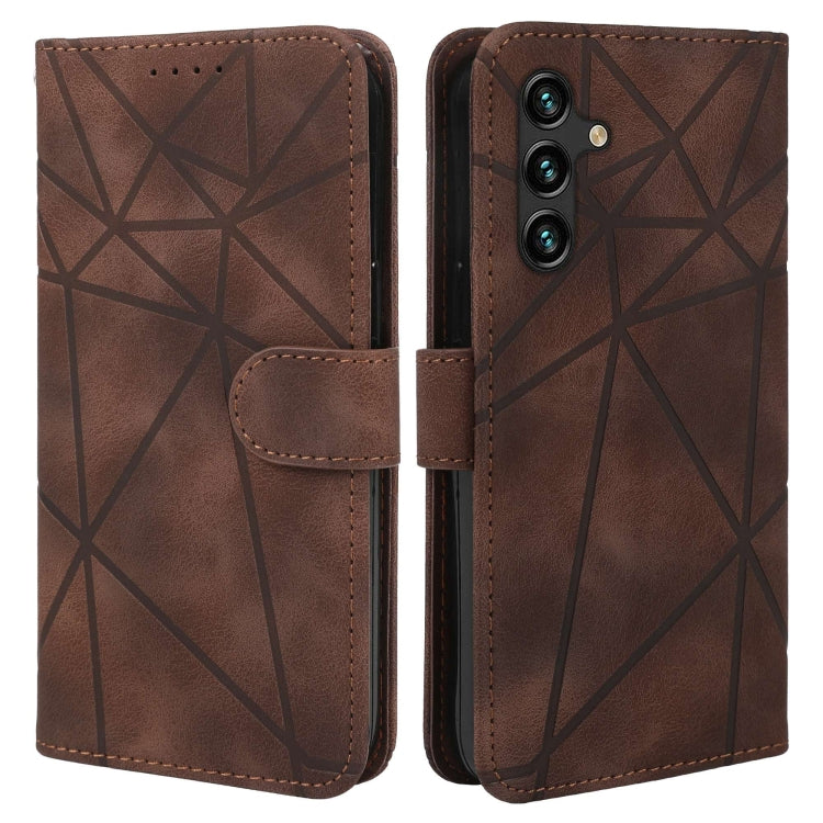 For Samsung Galaxy A54 5G Skin Feel Geometric Lines Leather Phone Case