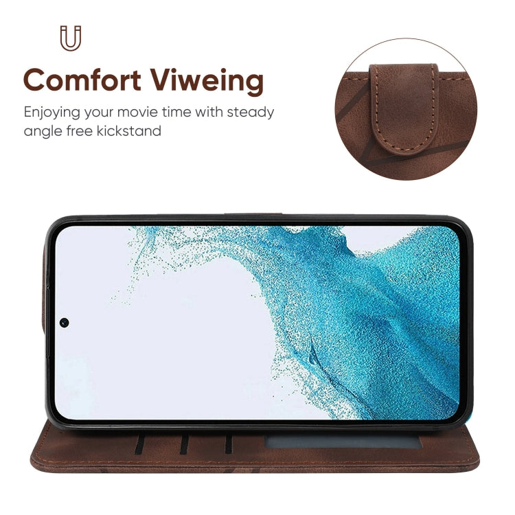 For Samsung Galaxy A54 5G Skin Feel Geometric Lines Leather Phone Case
