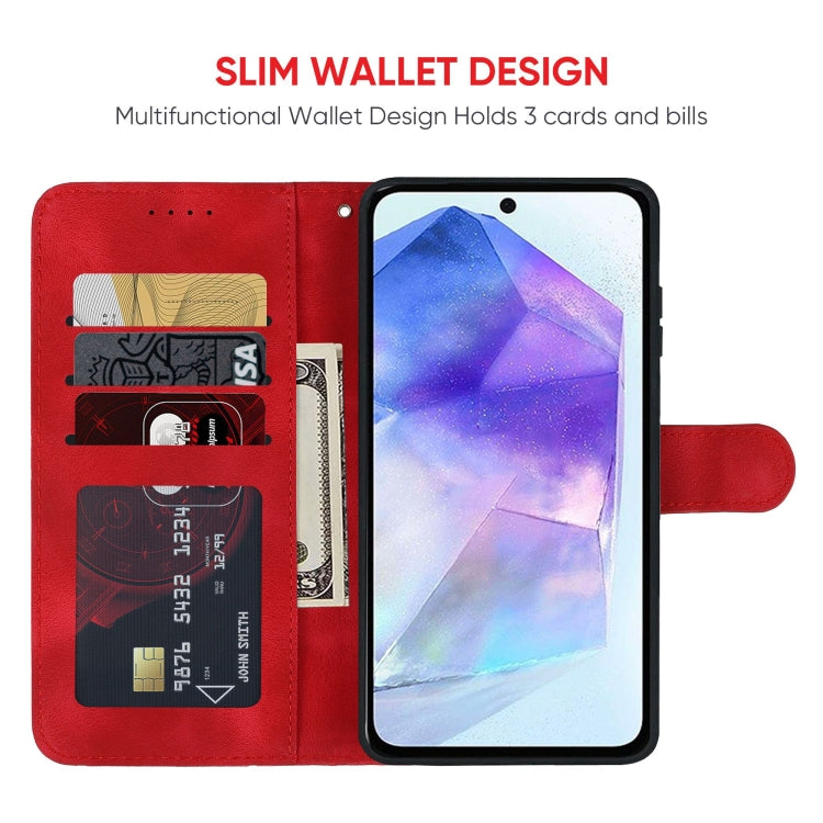 For Samsung Galaxy A55 5G Skin Feel Geometric Lines Leather Phone Case