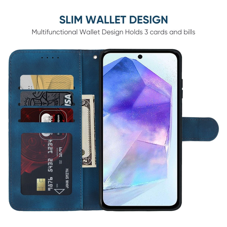For Samsung Galaxy A55 5G Skin Feel Geometric Lines Leather Phone Case