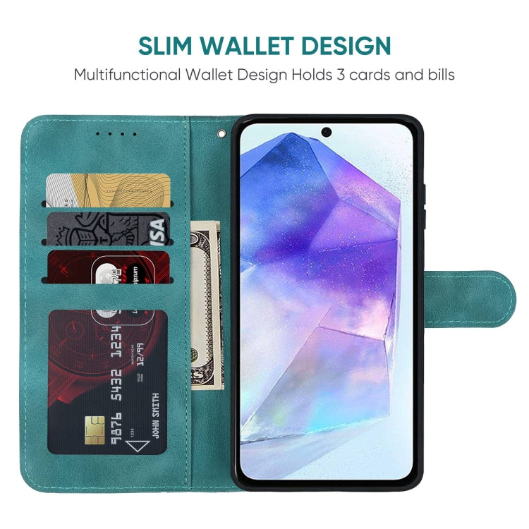 For Samsung Galaxy A55 5G Skin Feel Geometric Lines Leather Phone Case
