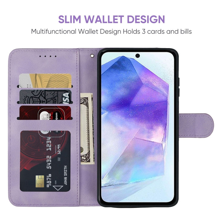 For Samsung Galaxy A55 5G Skin Feel Geometric Lines Leather Phone Case