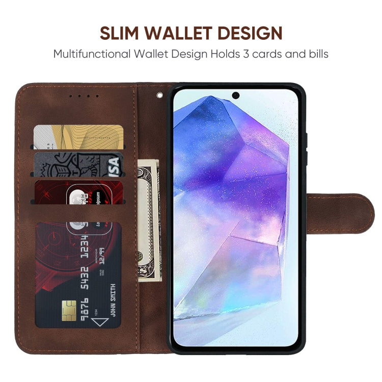 For Samsung Galaxy A55 5G Skin Feel Geometric Lines Leather Phone Case