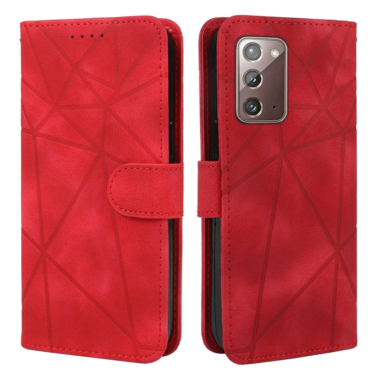 For Samsung Galaxy Note20 Skin Feel Geometric Lines Leather Phone Case