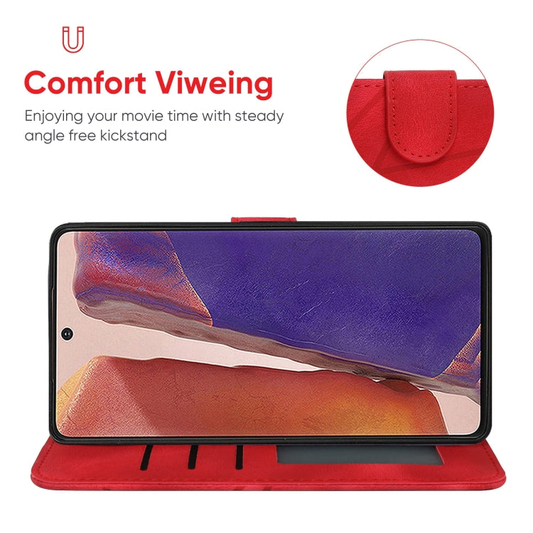 For Samsung Galaxy Note20 Skin Feel Geometric Lines Leather Phone Case