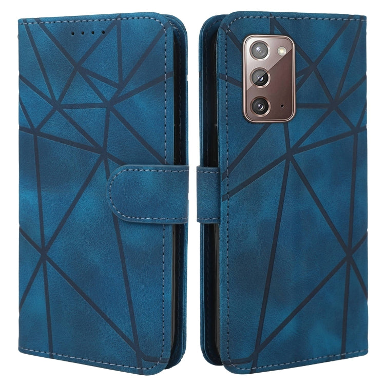 For Samsung Galaxy Note20 Skin Feel Geometric Lines Leather Phone Case