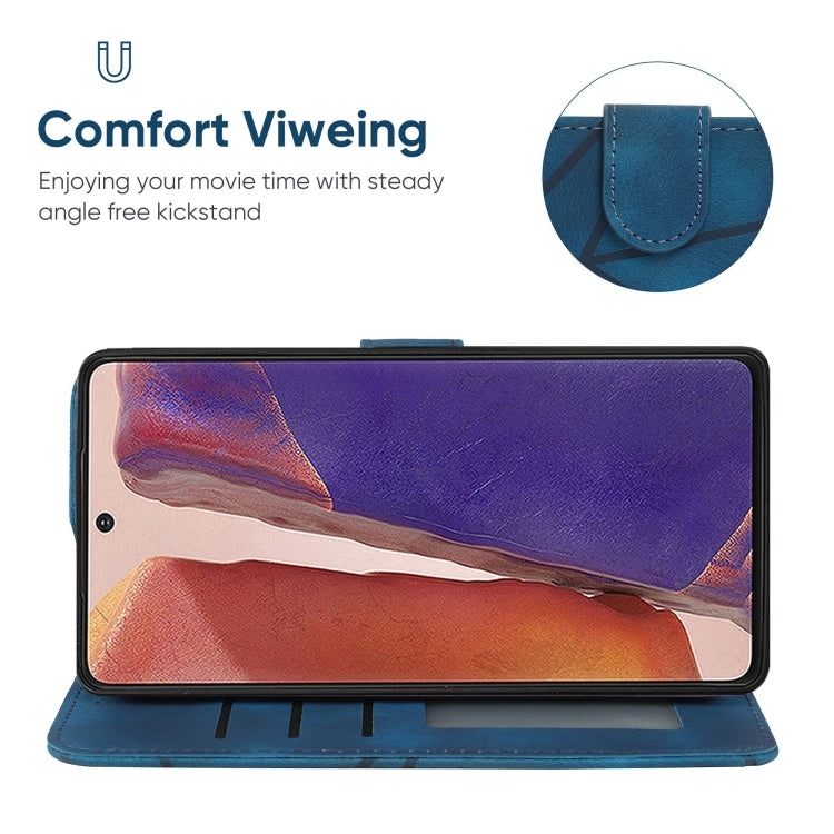 For Samsung Galaxy Note20 Skin Feel Geometric Lines Leather Phone Case