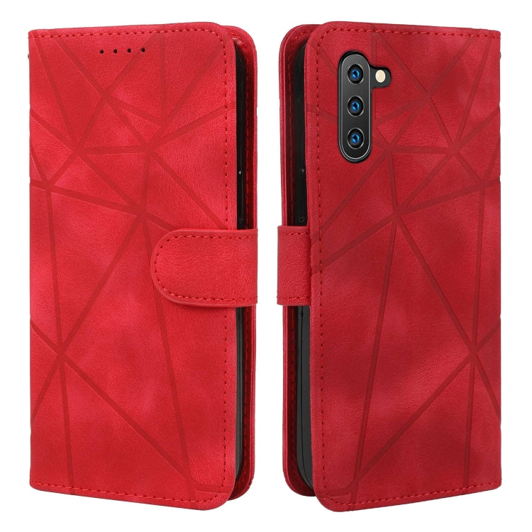 For Samsung Galaxy Note10 Skin Feel Geometric Lines Leather Phone Case