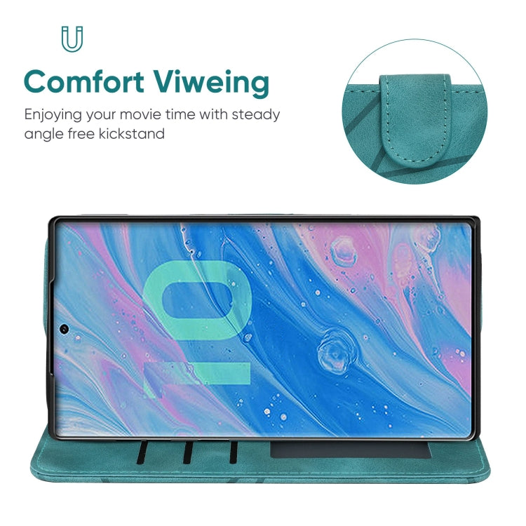 For Samsung Galaxy Note10 Skin Feel Geometric Lines Leather Phone Case