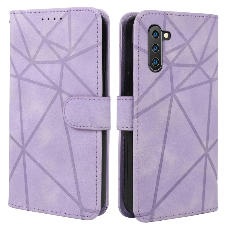 For Samsung Galaxy Note10 Skin Feel Geometric Lines Leather Phone Case