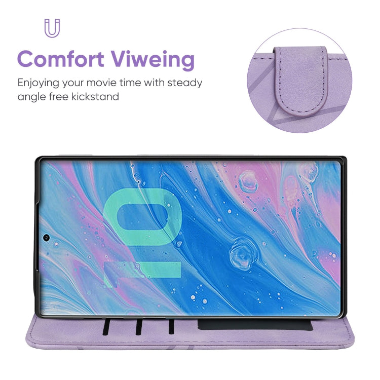 For Samsung Galaxy Note10 Skin Feel Geometric Lines Leather Phone Case