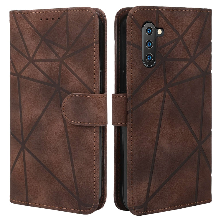 For Samsung Galaxy Note10 Skin Feel Geometric Lines Leather Phone Case