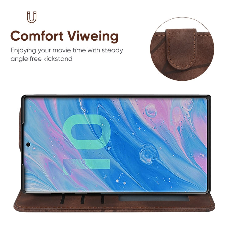 For Samsung Galaxy Note10 Skin Feel Geometric Lines Leather Phone Case