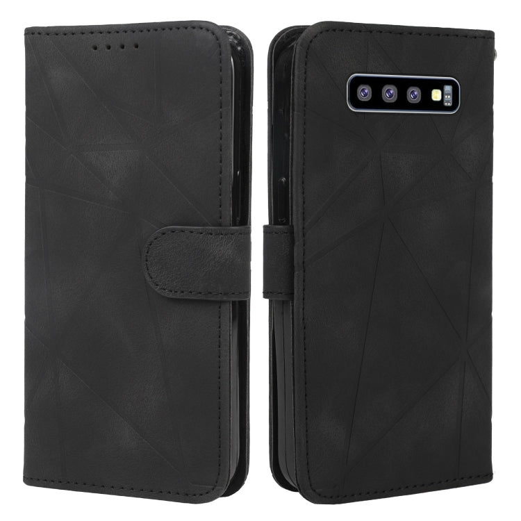 For Samsung Galaxy S10 5G Skin Feel Geometric Lines Leather Phone Case