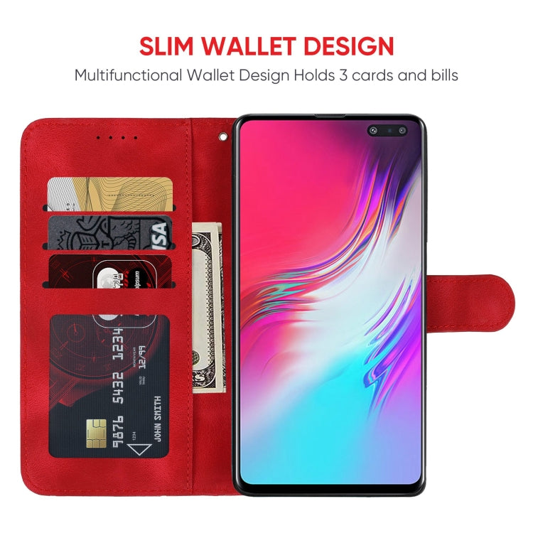 For Samsung Galaxy S10 5G Skin Feel Geometric Lines Leather Phone Case