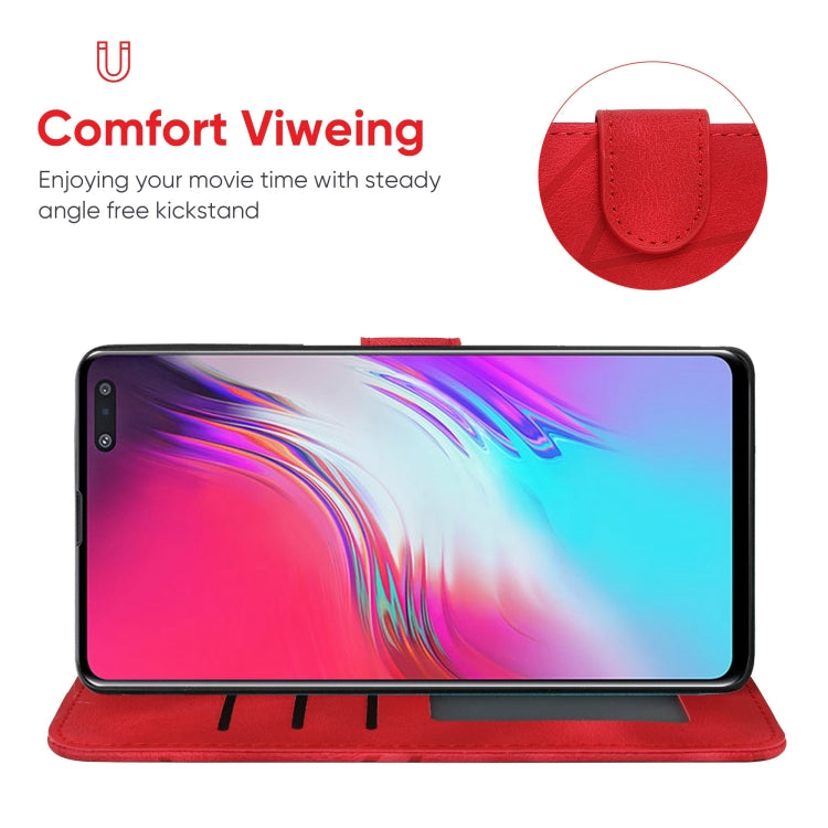 For Samsung Galaxy S10 5G Skin Feel Geometric Lines Leather Phone Case