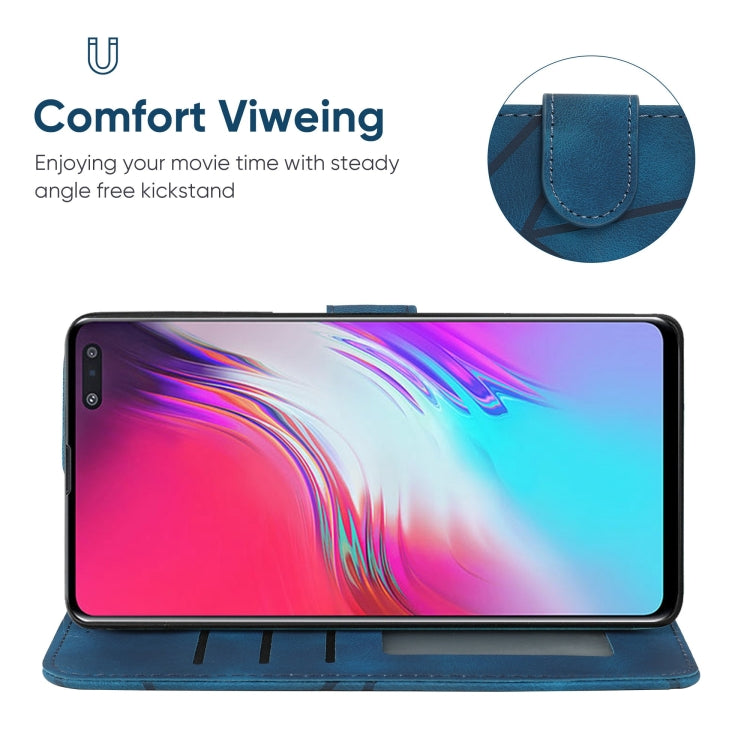 For Samsung Galaxy S10 5G Skin Feel Geometric Lines Leather Phone Case