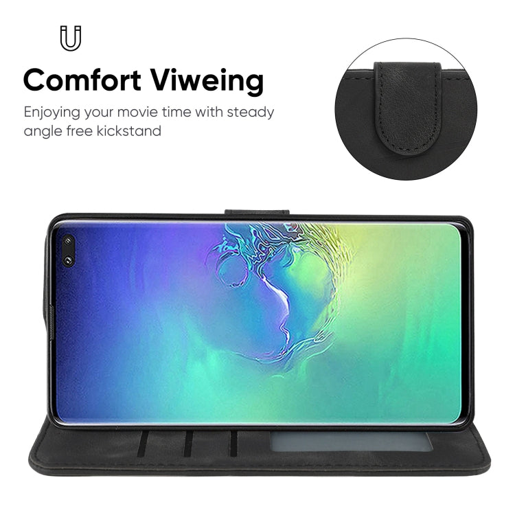 For Samsung Galaxy S10+ Skin Feel Geometric Lines Leather Phone Case