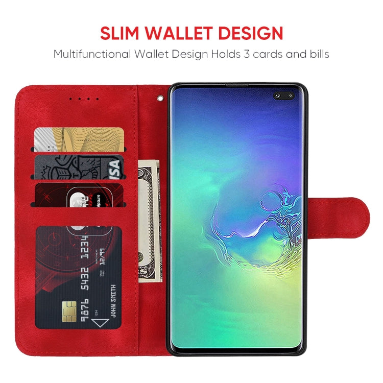 For Samsung Galaxy S10+ Skin Feel Geometric Lines Leather Phone Case