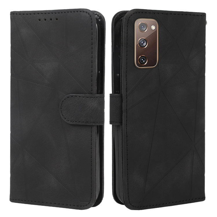For Samsung Galaxy S20 FE Skin Feel Geometric Lines Leather Phone Case