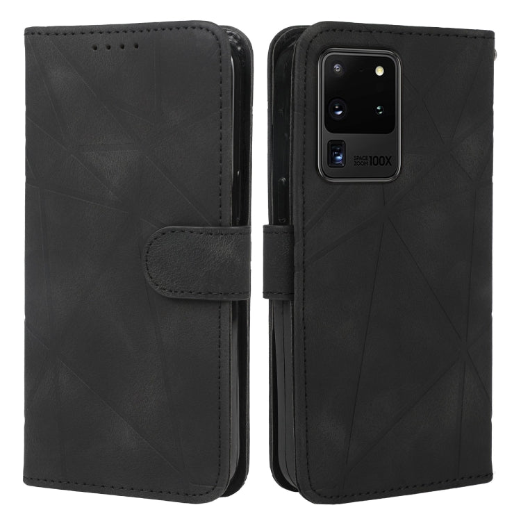 For Samsung Galaxy S20 Ultra Skin Feel Geometric Lines Leather Phone Case