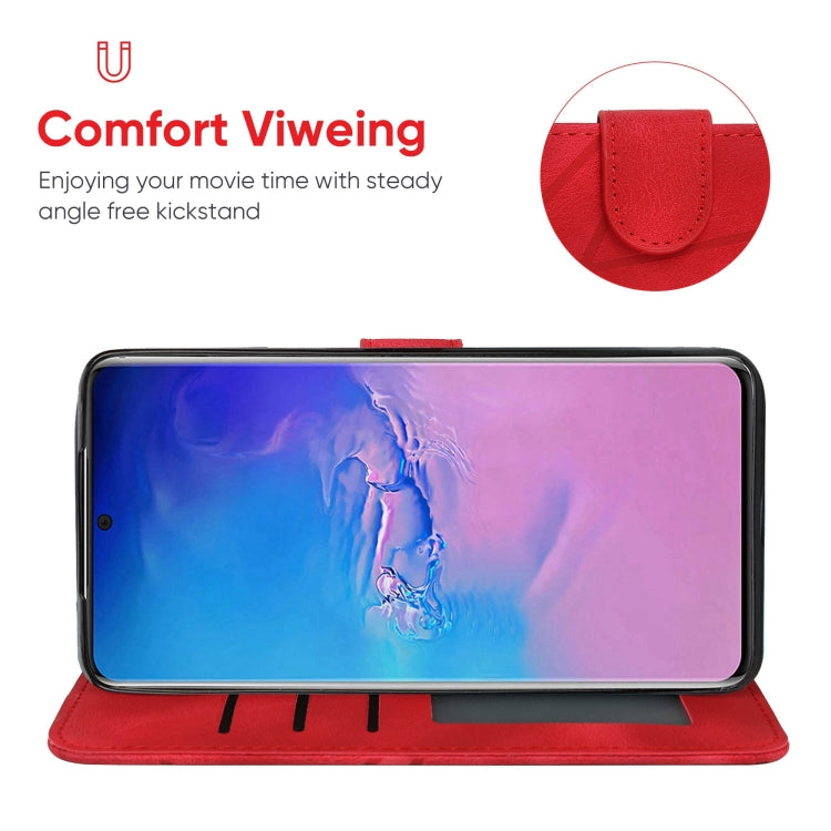 For Samsung Galaxy S20 Ultra Skin Feel Geometric Lines Leather Phone Case