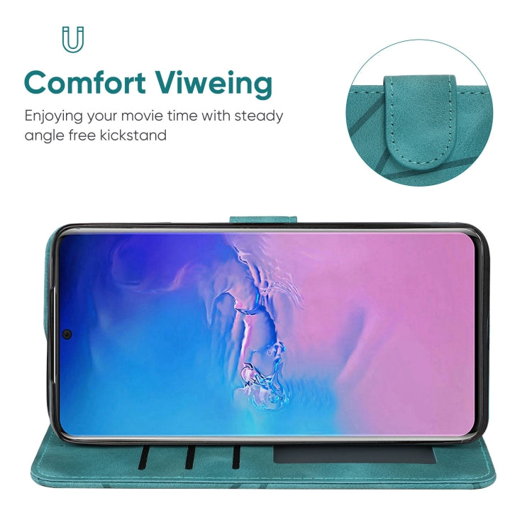 For Samsung Galaxy S20 Ultra Skin Feel Geometric Lines Leather Phone Case