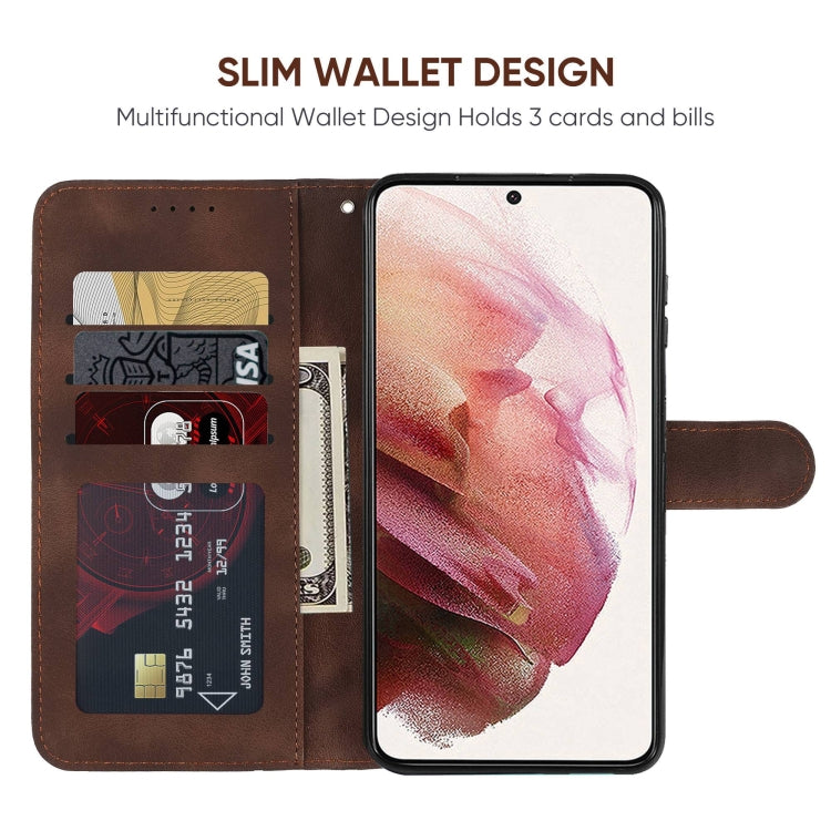For Samsung Galaxy S21+ 5G Skin Feel Geometric Lines Leather Phone Case
