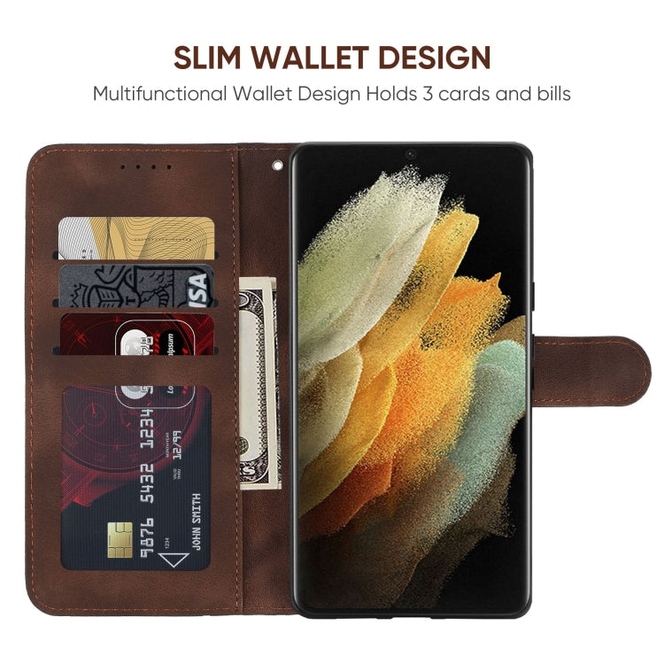 For Samsung Galaxy S21 Ultra 5G Skin Feel Geometric Lines Leather Phone Case