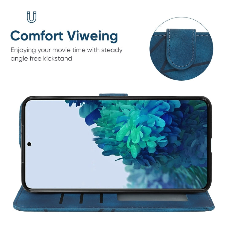 For Samsung Galaxy S22+ 5G Skin Feel Geometric Lines Leather Phone Case
