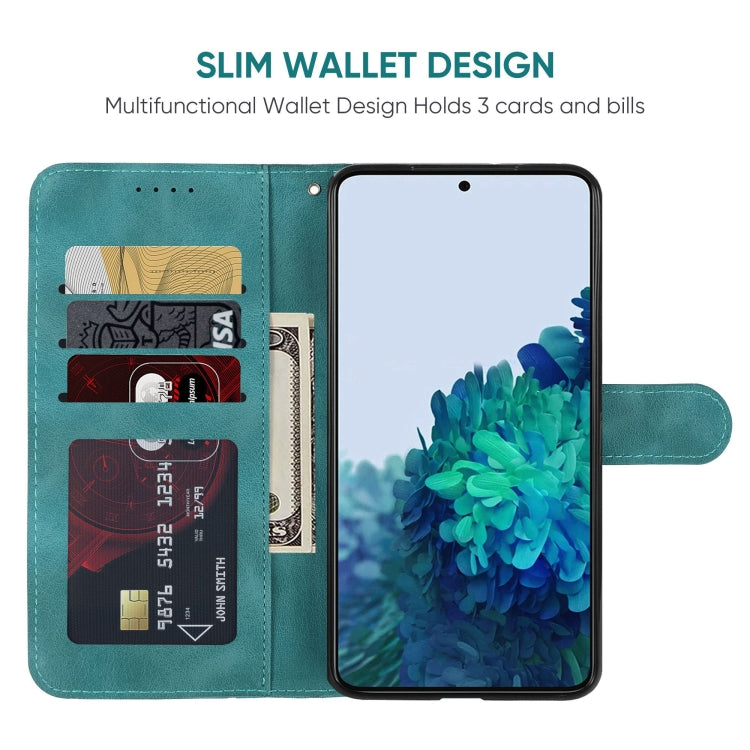 For Samsung Galaxy S22+ 5G Skin Feel Geometric Lines Leather Phone Case