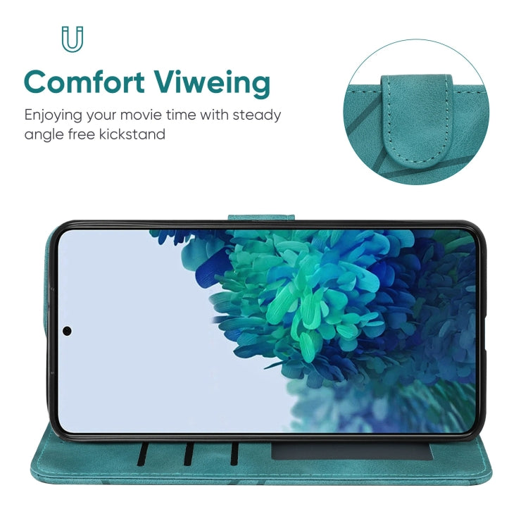 For Samsung Galaxy S22+ 5G Skin Feel Geometric Lines Leather Phone Case