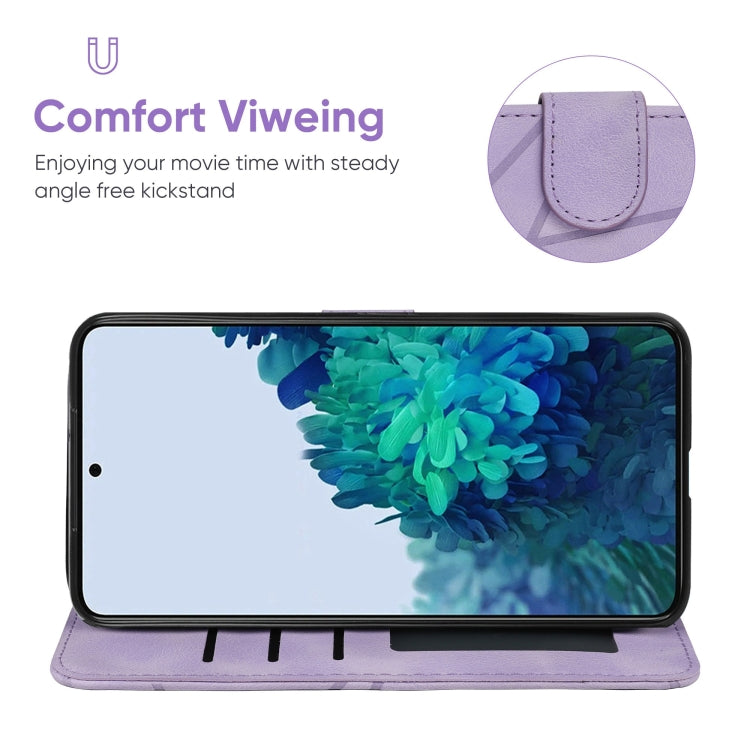 For Samsung Galaxy S22+ 5G Skin Feel Geometric Lines Leather Phone Case