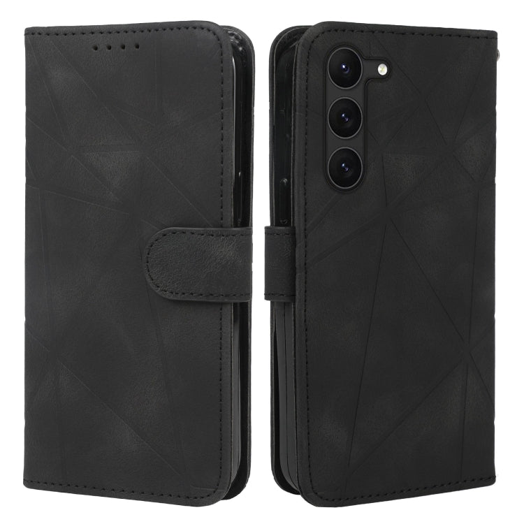 For Samsung Galaxy S23 5G Skin Feel Geometric Lines Leather Phone Case