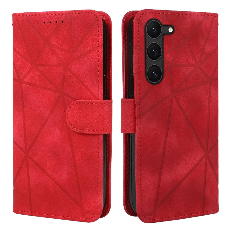 For Samsung Galaxy S23 5G Skin Feel Geometric Lines Leather Phone Case