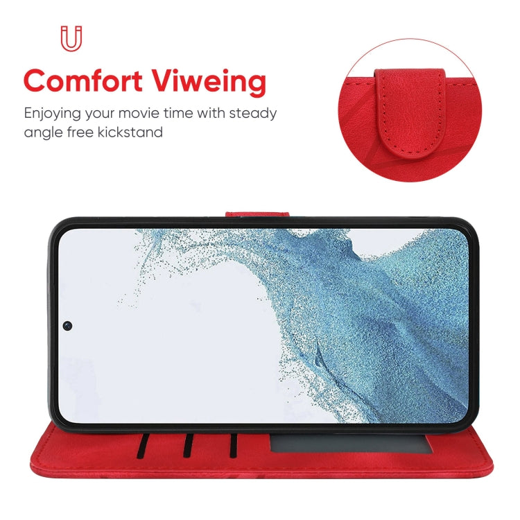 For Samsung Galaxy S23 5G Skin Feel Geometric Lines Leather Phone Case