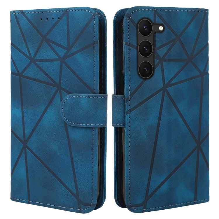 For Samsung Galaxy S23 5G Skin Feel Geometric Lines Leather Phone Case
