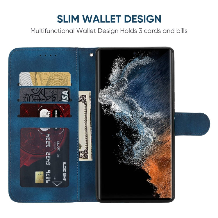 For Samsung Galaxy S23 Ultra 5G Skin Feel Geometric Lines Leather Phone Case