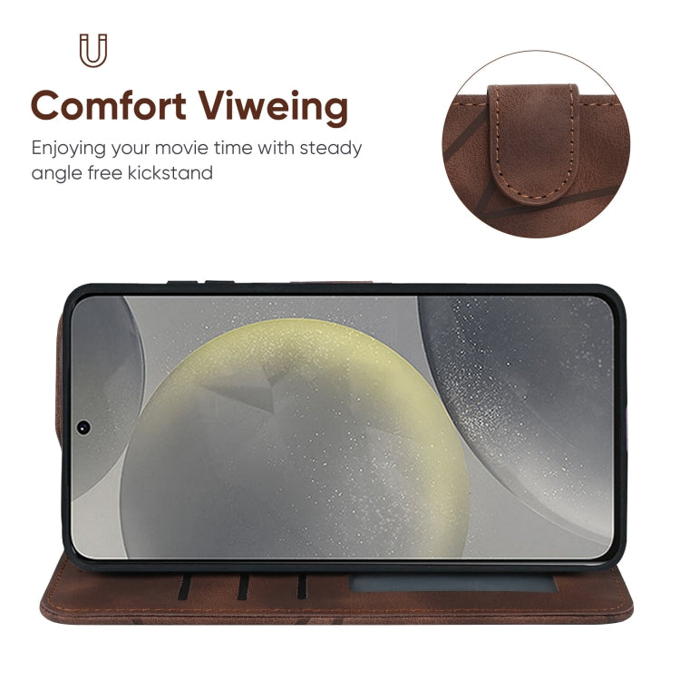 For Samsung Galaxy S24+ / S25+ 5G Skin Feel Geometric Lines Leather Phone Case