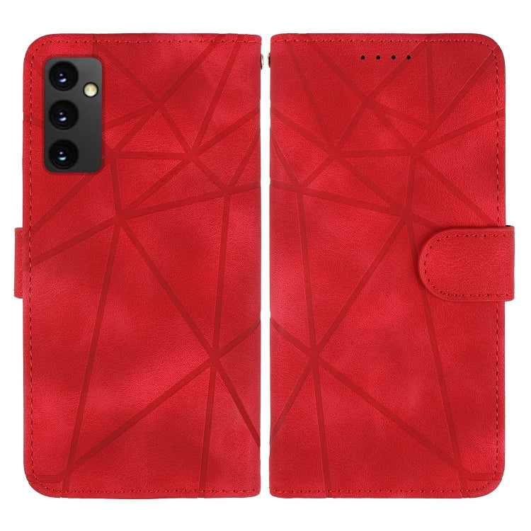 For Samsung Galaxy S24 FE 5G Skin Feel Geometric Lines Leather Phone Case