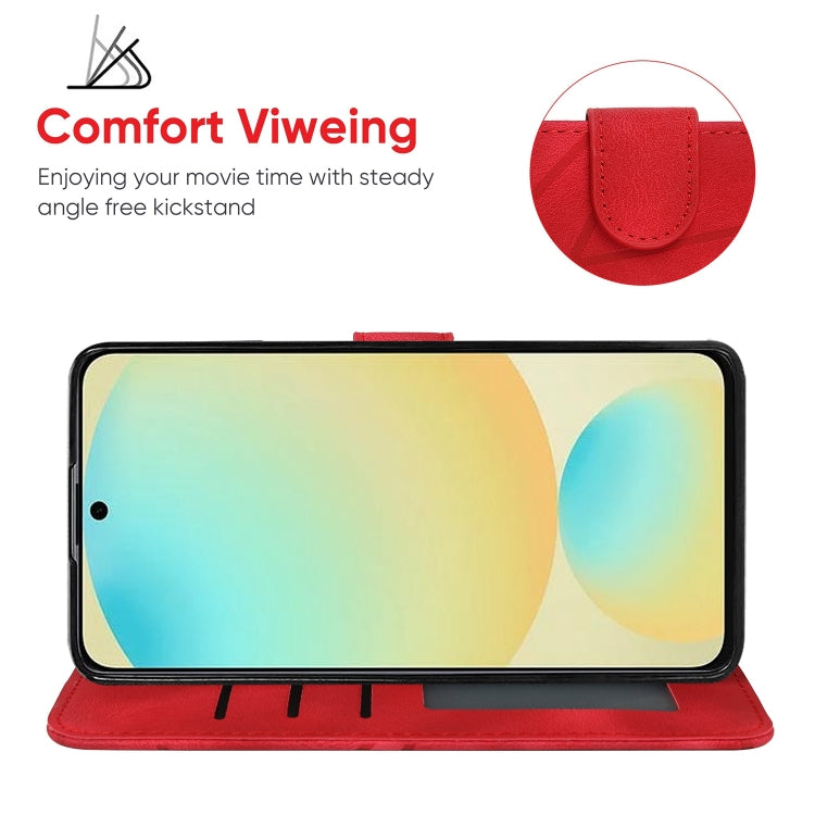 For Samsung Galaxy S24 FE 5G Skin Feel Geometric Lines Leather Phone Case