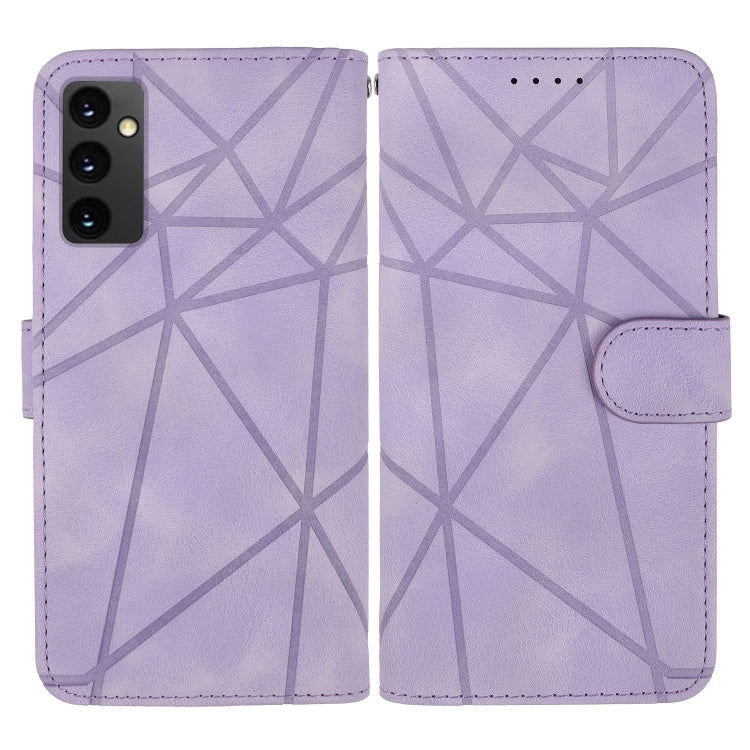 For Samsung Galaxy S24 FE 5G Skin Feel Geometric Lines Leather Phone Case